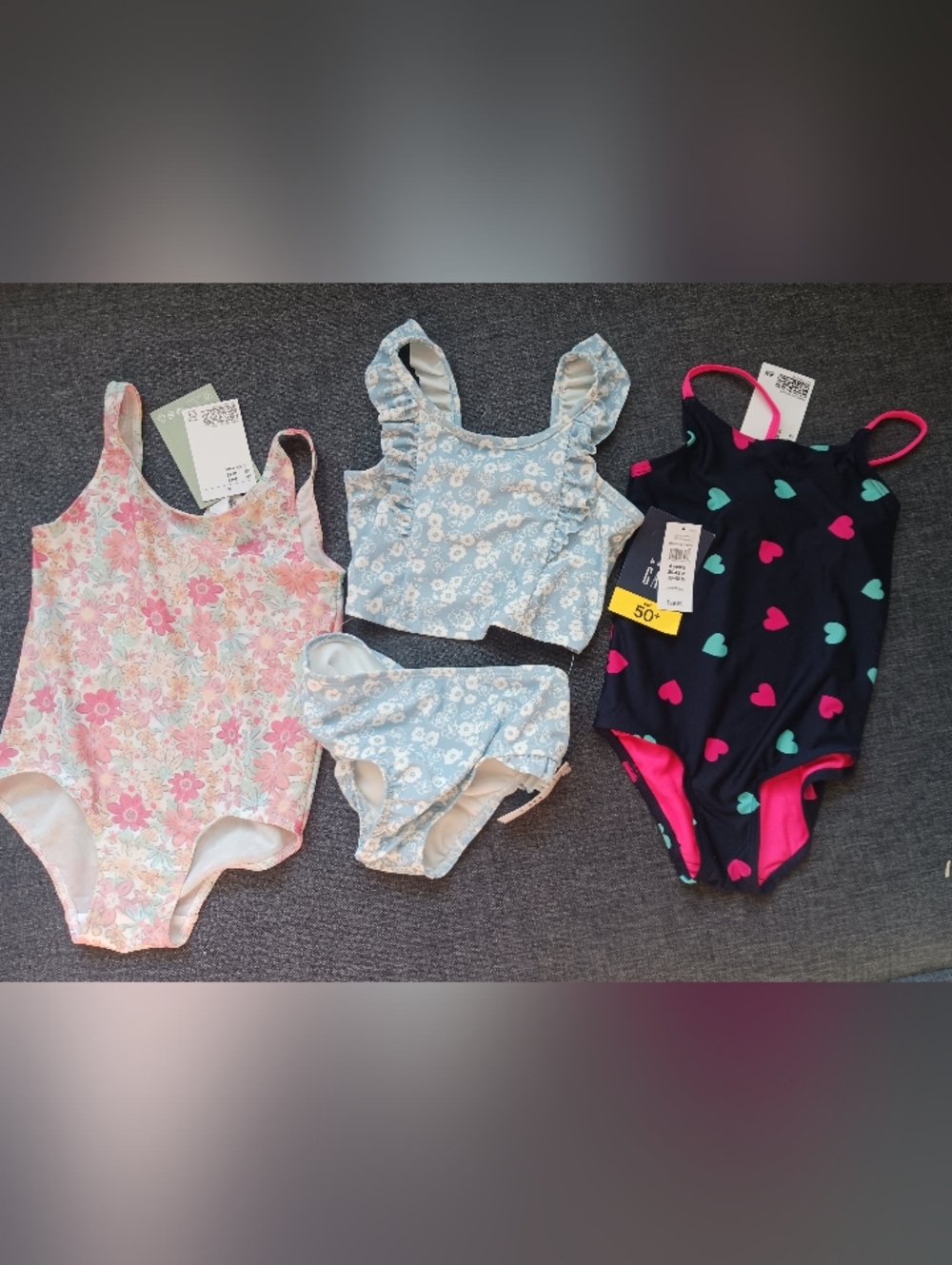 NWT H&M Girls One-Piece Swimsuits and Gap Bikini Set - Bundle Of 3
